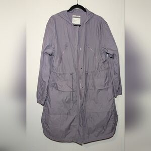 A New Day Lilac Purple Hooded Trench Rain Coat Women's Size L